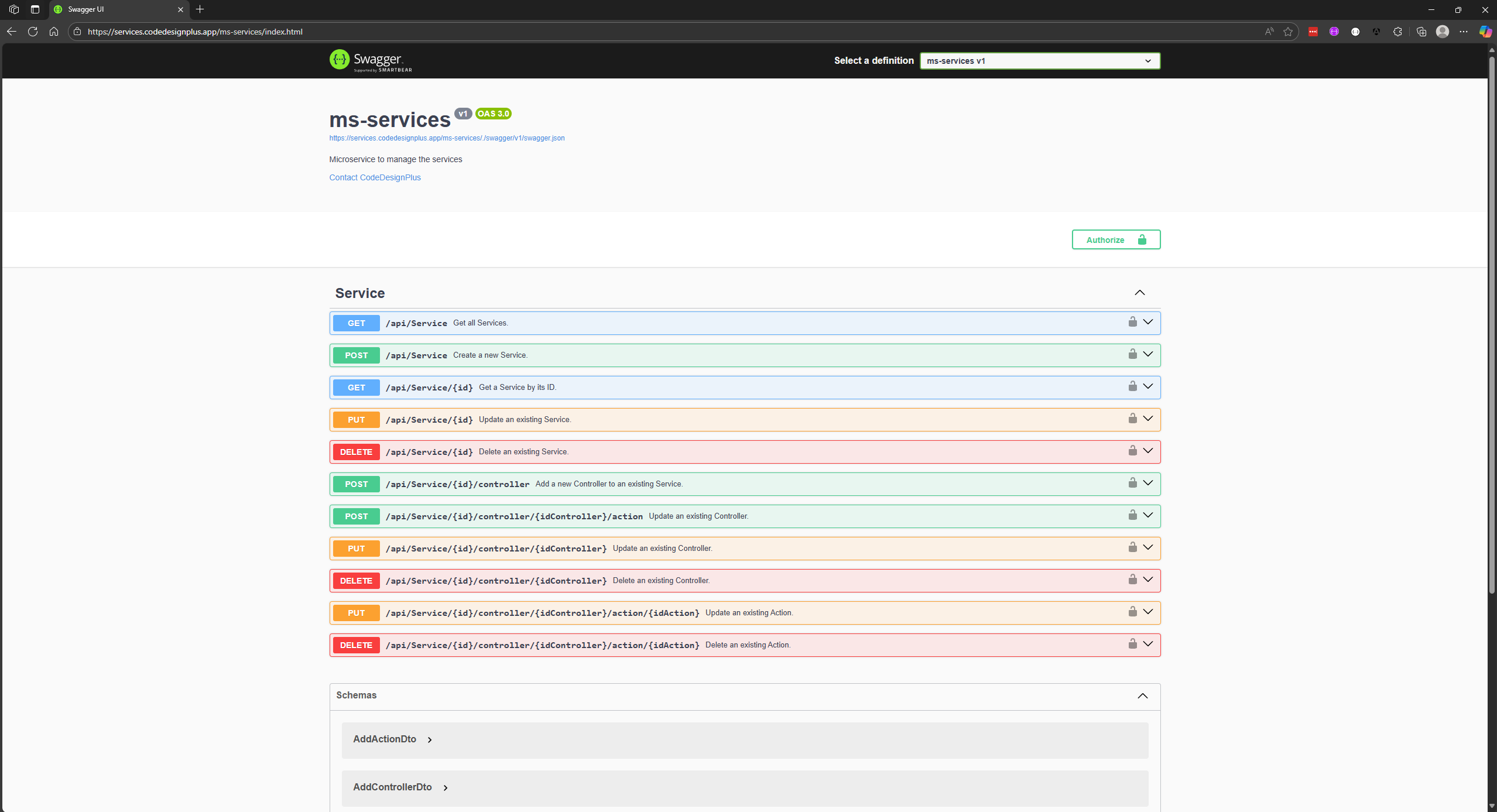 Visualizando Swagger UI de ms-services-rest