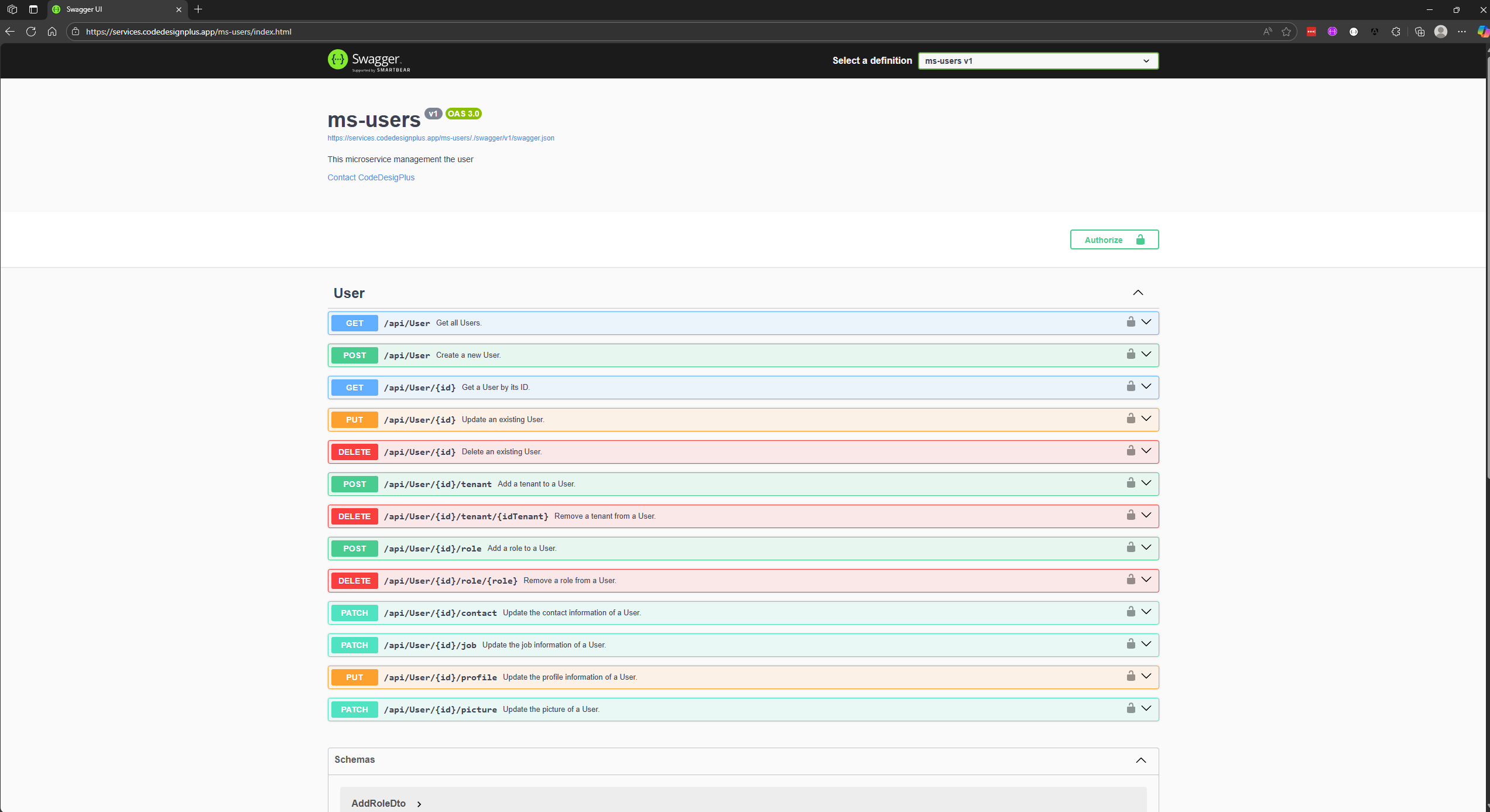 Visualizando Swagger UI de ms-users-rest
