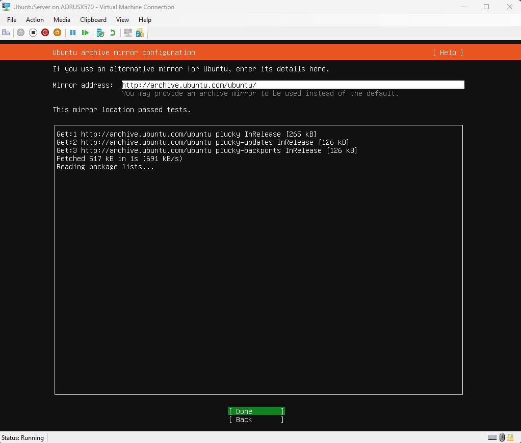 Configuración del espejo de archivos de Ubuntu