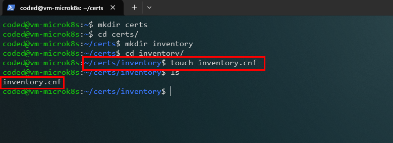 Creando la estructura de directorios para los certificados