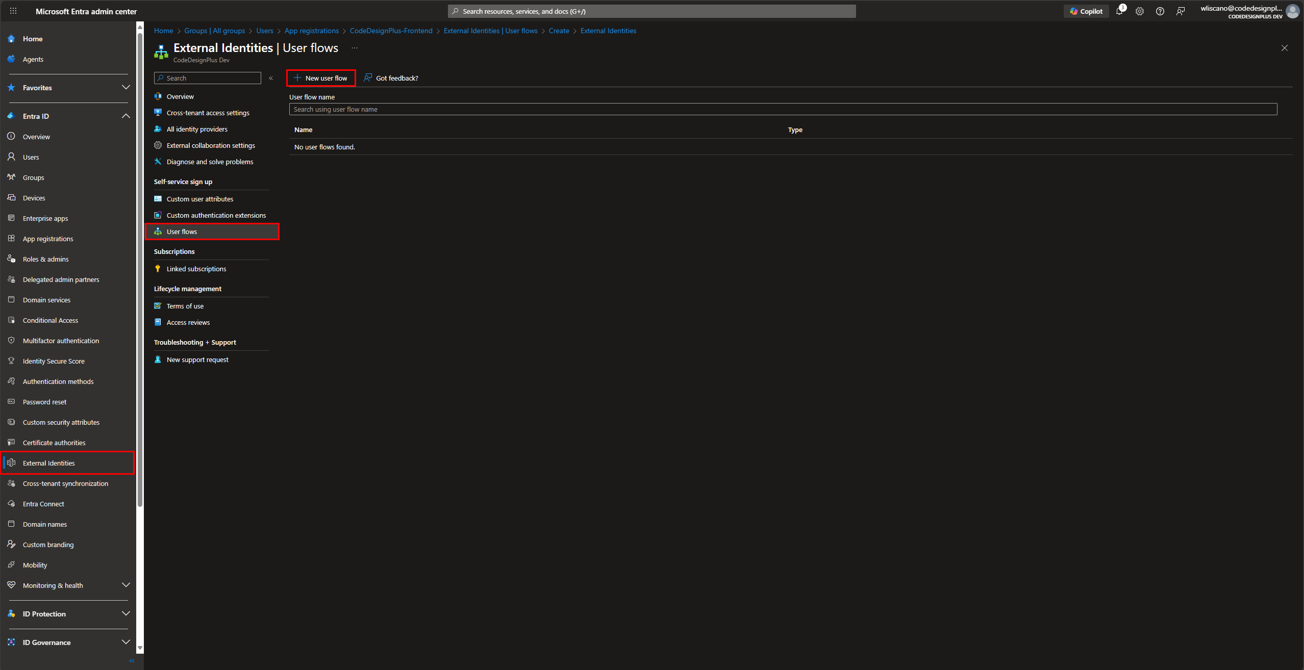 Sección de User Flows