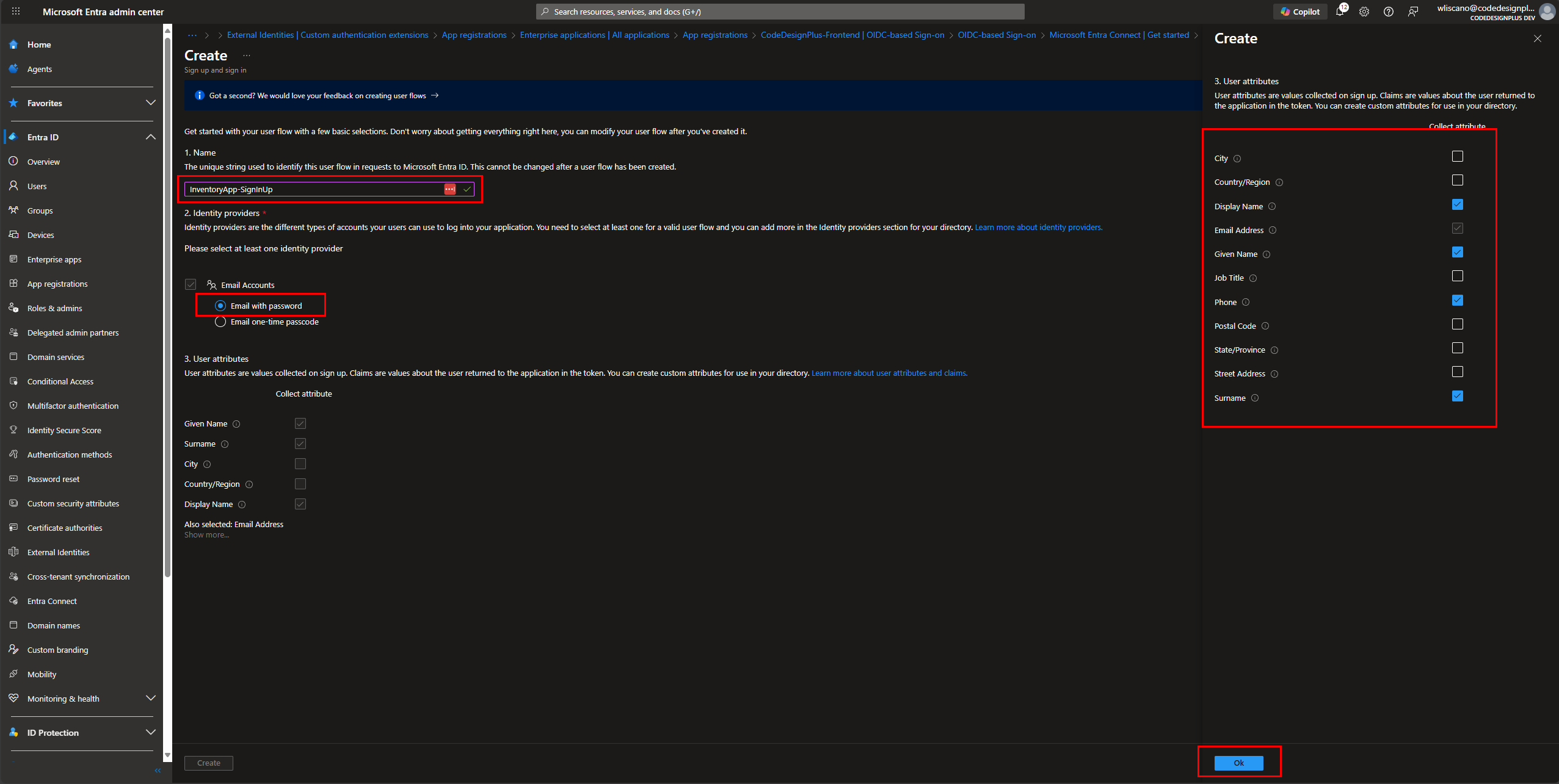 Configurando un nuevo User Flow