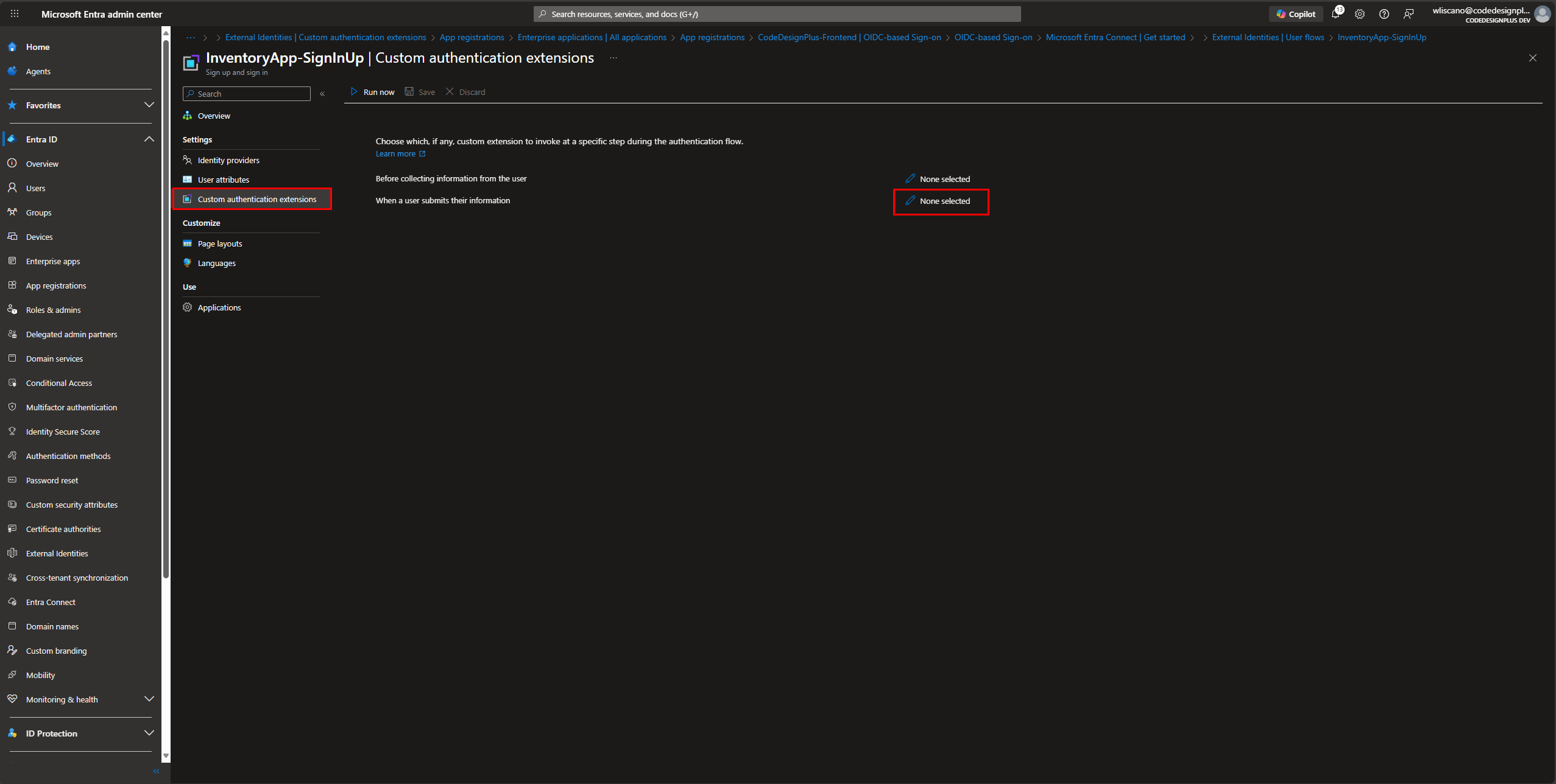 Asociando la extensión AttributeCollectionSubmit