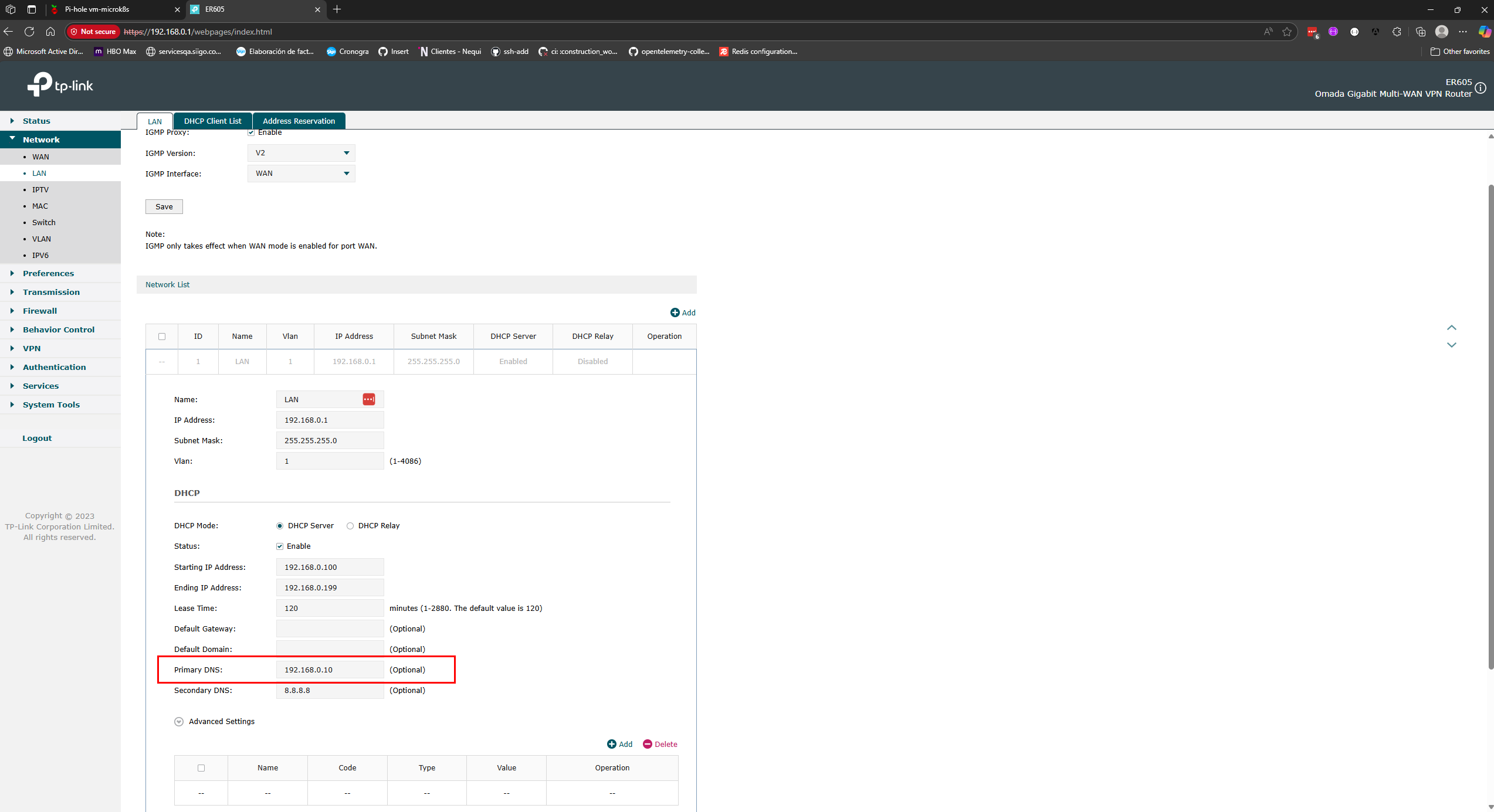 Configurando el DNS primario en el router (opcional)