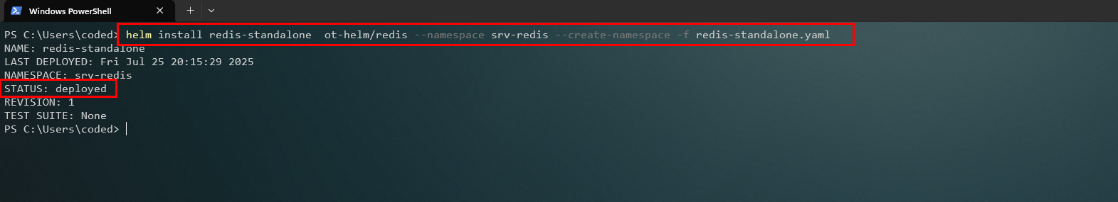 Desplegando la instancia de Redis Standalone con Helm