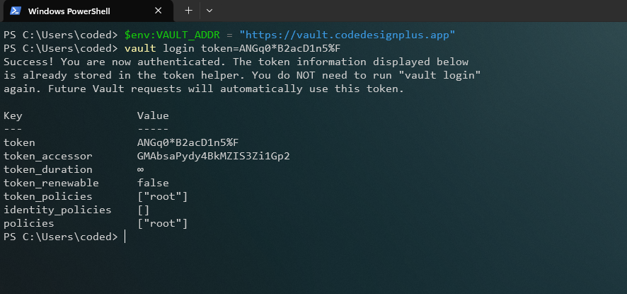 Iniciando sesión en Vault con la CLI