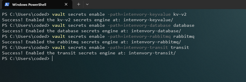 Habilitando varios motores de secretos