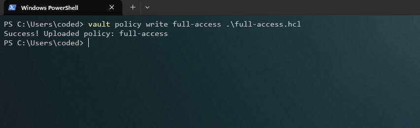 Creando una política de acceso en Vault