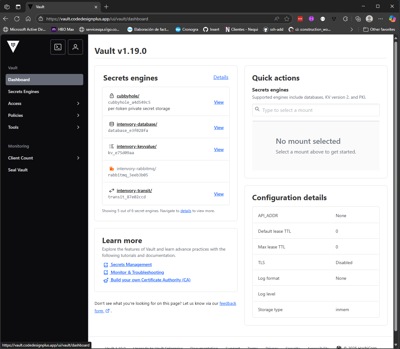 Verificando la política en el dashboard