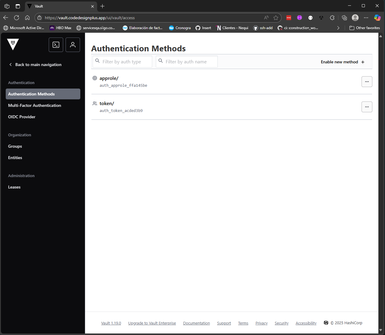 Detalles de la configuración de AppRole