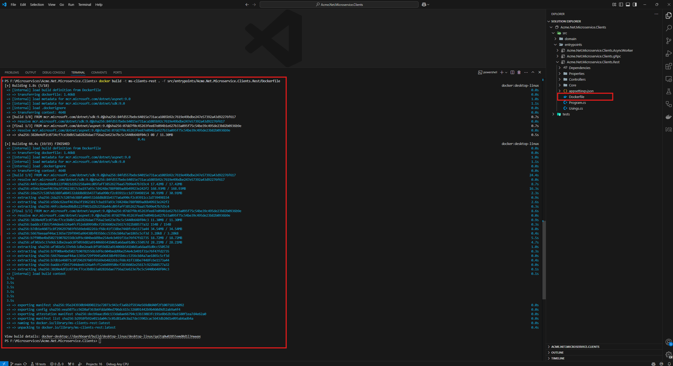 Docker build REST